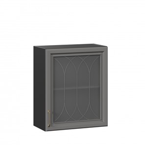 Настенный шкаф Джелатто 600 со стеклом ЛД 241.350.000.147, Черный/Оникс серый в Белгороде