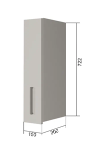 Навесной кухонный шкаф В7 15, Сатин/Белый в Старом Осколе