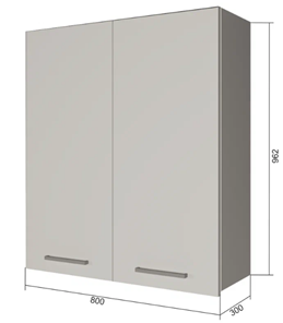 Кухонный навесной шкаф В9 80, МДФ Океания/Белый в Старом Осколе