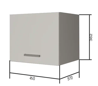 Навесной кухонный шкаф ВГ45Г, Белое гладкое Ламарти/Белый в Старом Осколе