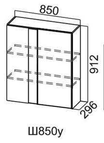 Навесной кухонный шкаф Модус, Ш850у/912, цемент светлый в Старом Осколе