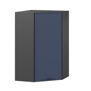 Шкаф угловой настенный высокий Индиго ЛД 298.620.000.159, Чёрный/Тёмно-синий в Белгороде