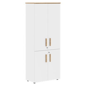 Шкаф с глухими средними и малыми дверьми FORTA Белый-Дуб Гамильтон FHC 80.3(Z) (798х404х1965) в Белгороде