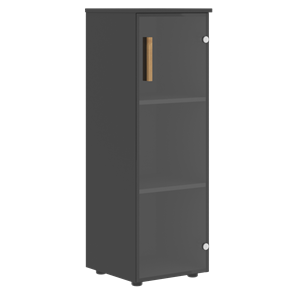 Шкаф колонна средний со стеклянной правой дверью FORTA Черный ГрафитFMC 40.2 (R) (399х404х801) в Старом Осколе