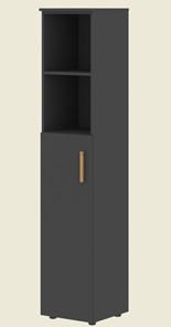 Высокий шкаф с глухой средней дверью  левой FORTA Черный Графит  FHC 40.6 (L) (399х404х1965) в Старом Осколе