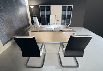 Офисный стол для директора Reventon, зебрано песочный, правый (180х90х76) МЕ 130 в Белгороде - предосмотр 5