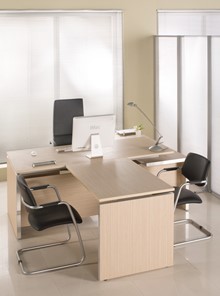 Офисный стол для директора Reventon, зебрано песочный, правый (180х90х76) МЕ 130 в Белгороде - предосмотр 10