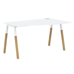 Письменный стол правый FORTA Белый-Белый-Бук  FCT 1367 (R) (1380х900(670)х733) в Старом Осколе