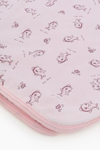 Плед детский 17/10 90*90 см. (интерлок, вельбоа) розовый-дельфины в Старом Осколе