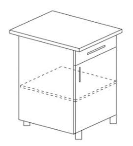 Кухонный шкаф однодверный с ящиком Некст МДФ Б8 МДФ премиум, глянец, металик без столешницы в Белгороде
