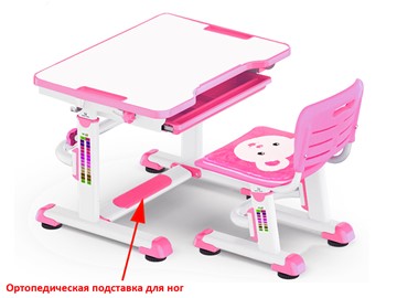 Растущая парта и стул Mealux BD-08 Teddy, pink, розовая в Старом Осколе