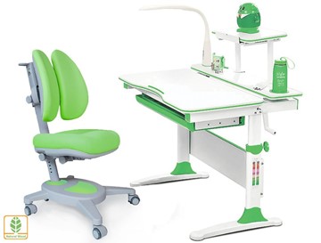 Растущая парта + стул Комплект Mealux EVO Evo-30 Z (арт. Evo-30 Z + Y-115 KZ), серый, зеленый в Старом Осколе